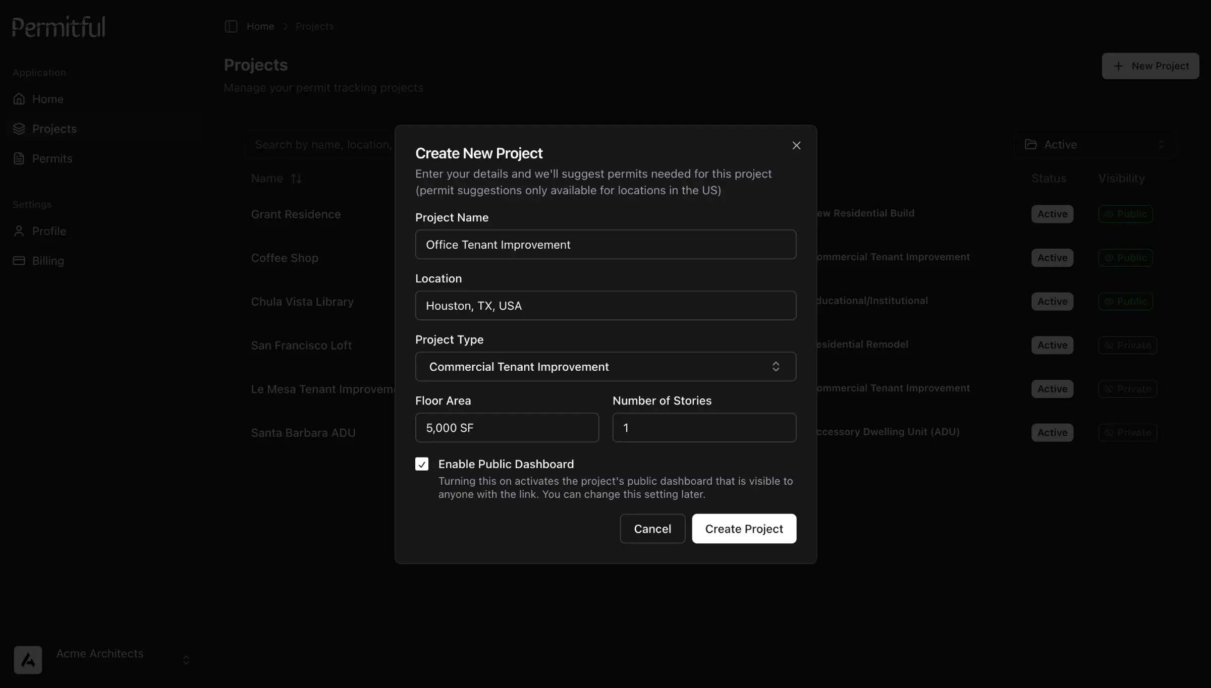 1. Create a project